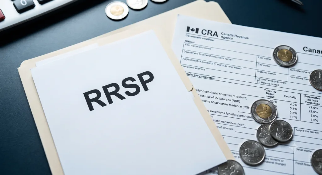 CRA tax documents showing the financial cost of early RRSP withdrawals to pay off debt.